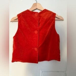 Orange velvet mod crop top